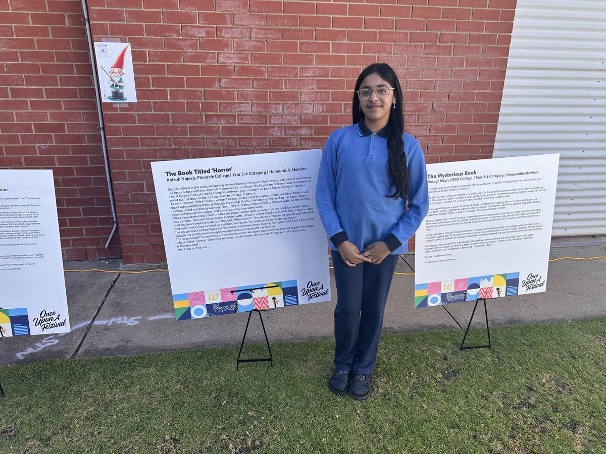 A group of our Gilles Plains students have been exploring storytelling, comics and other creative arts at the vibrant Once Upon a Dream Festival. They also had the opportunity to view Aaizah’s writing piece, which won an Honourable Mention in the ImPress Writing Competition ✏️