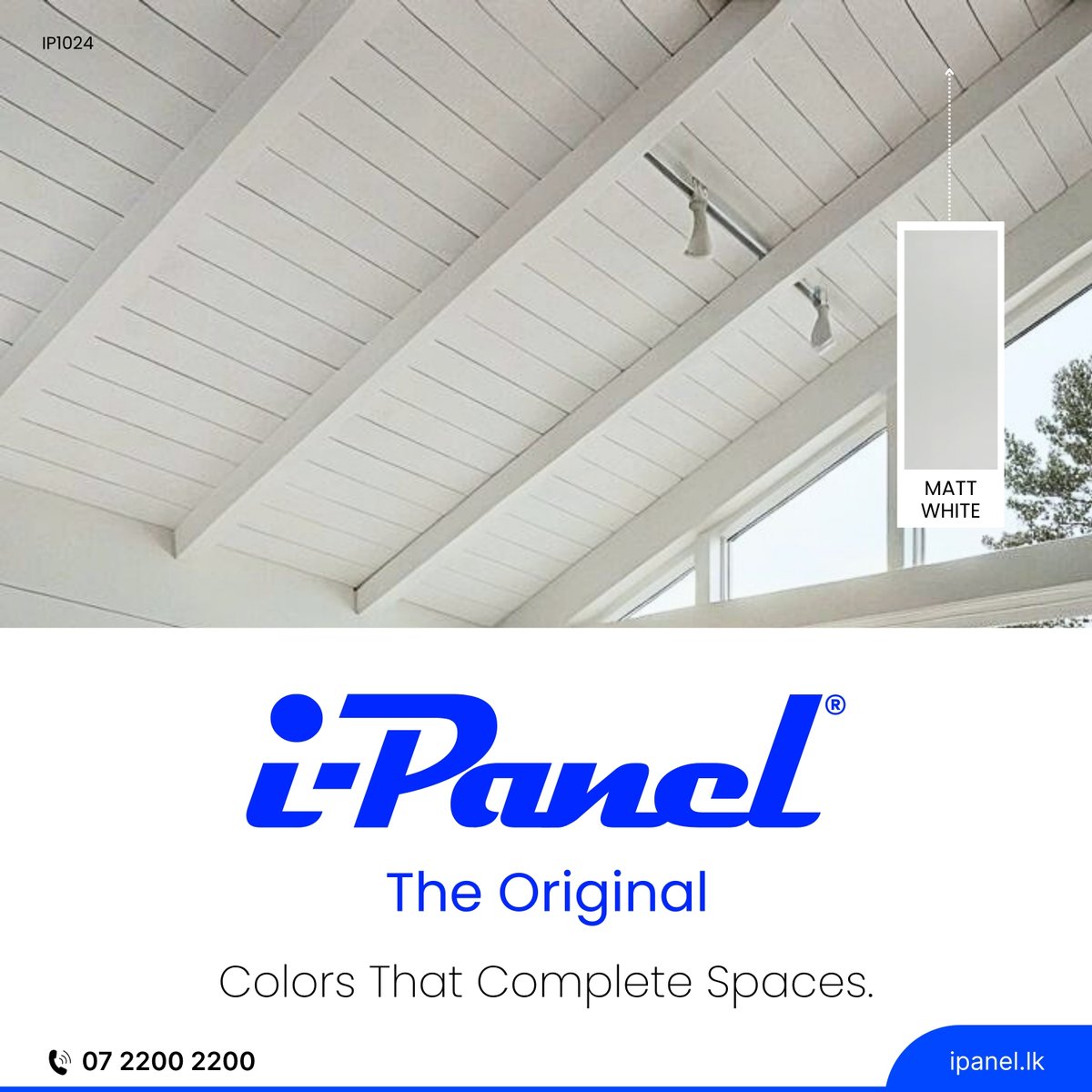 iPanelOfficial's tweet image. Colors that complete spaces. ✨ Discover the clean, versatile elegance of MATT WHITE by iPanel—the perfect finish to elevate and unify your interior with timeless sophistication.

📞 07 2200 2200 | 🌐 ipanel.lk
#iPanel #TheOriginal #MattWhite #InteriorDesign