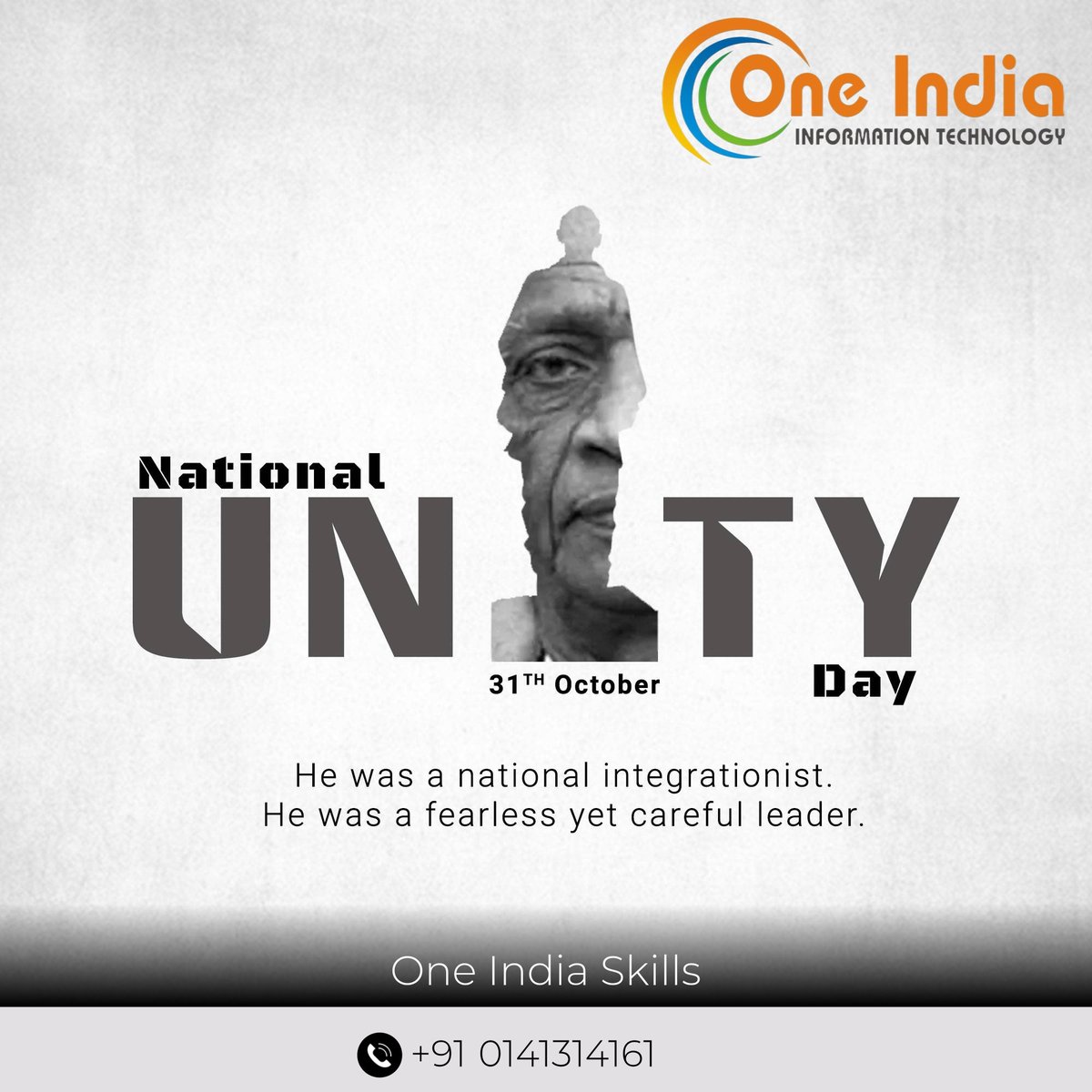 OneIndiaSkills1's tweet photo. On National Unity Day, we honour the vision and legacy of Sardar Vallabhbhai Patel, the Iron Man of India, who united our nation with his courage, leadership, and unwavering determination.
#oneindiaskills #Nationalunityday https://t.co/miNcP5pPJg
