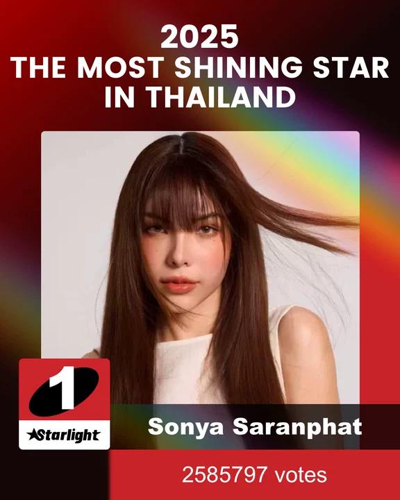 ✨STARLIGHTAWARDS

🏆2025 The Most Shining Star in Thailand

🥇No.1 Sonya Saranphat

❤️Thanks to all the fans for your support

#SonyaSaranphat #STARLIGHTAWARDS
#STARLIGHT2025XSonyaSaranphat
<a href="/sonyasarann/">SY🧡👩🏻‍🌾🌳🐰🥕🪣</a>