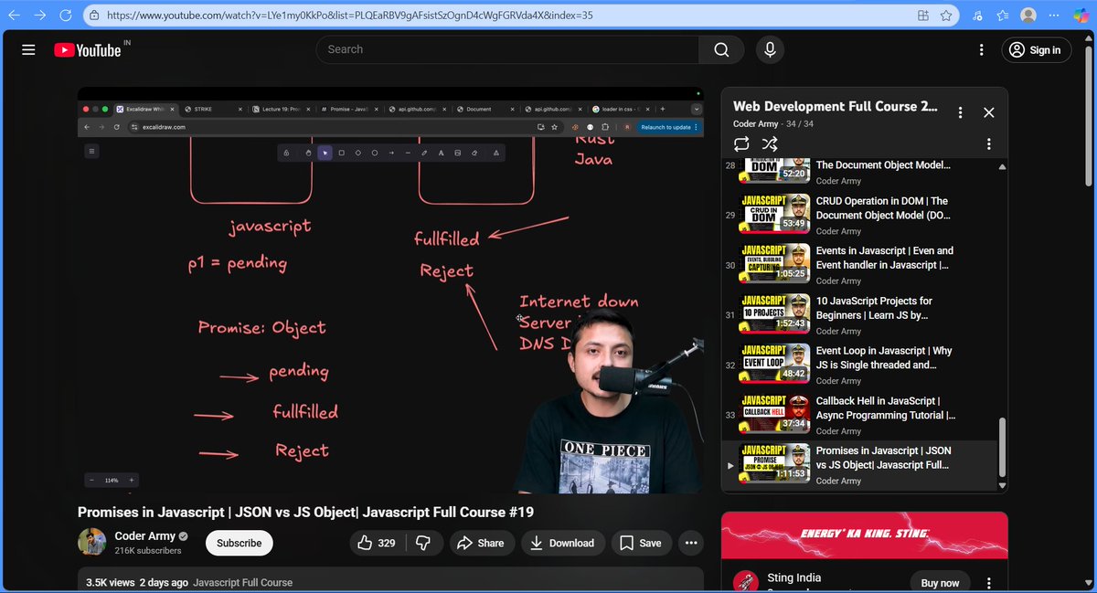 Ayushtiwari7819's tweet image. Day 33 – Web Development Journey  with @rohit_negi9 
Today I learned about:
🔹 Promises in JS – A cleaner way to handle async code 
🔹 JSON vs JS Object – Similar structure, different purpose 
#JavaScript #WebDevelopment #100DaysOfCode #AsyncJS #Frontend #LearnInPublic