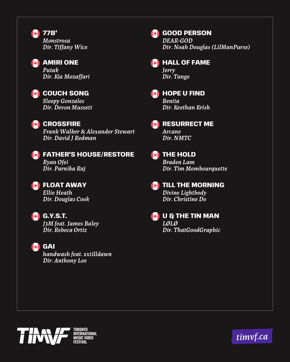 timvfest's tweet image. The Canadian Showcase celebrates homegrown talent pushing the boundaries of creativity — from coast to coast.

Catch the Canadian Showcase on November 8, 5:30 PM at @paradiseonbloor 👏

🎟️Grab your tickets now, link in our bio!