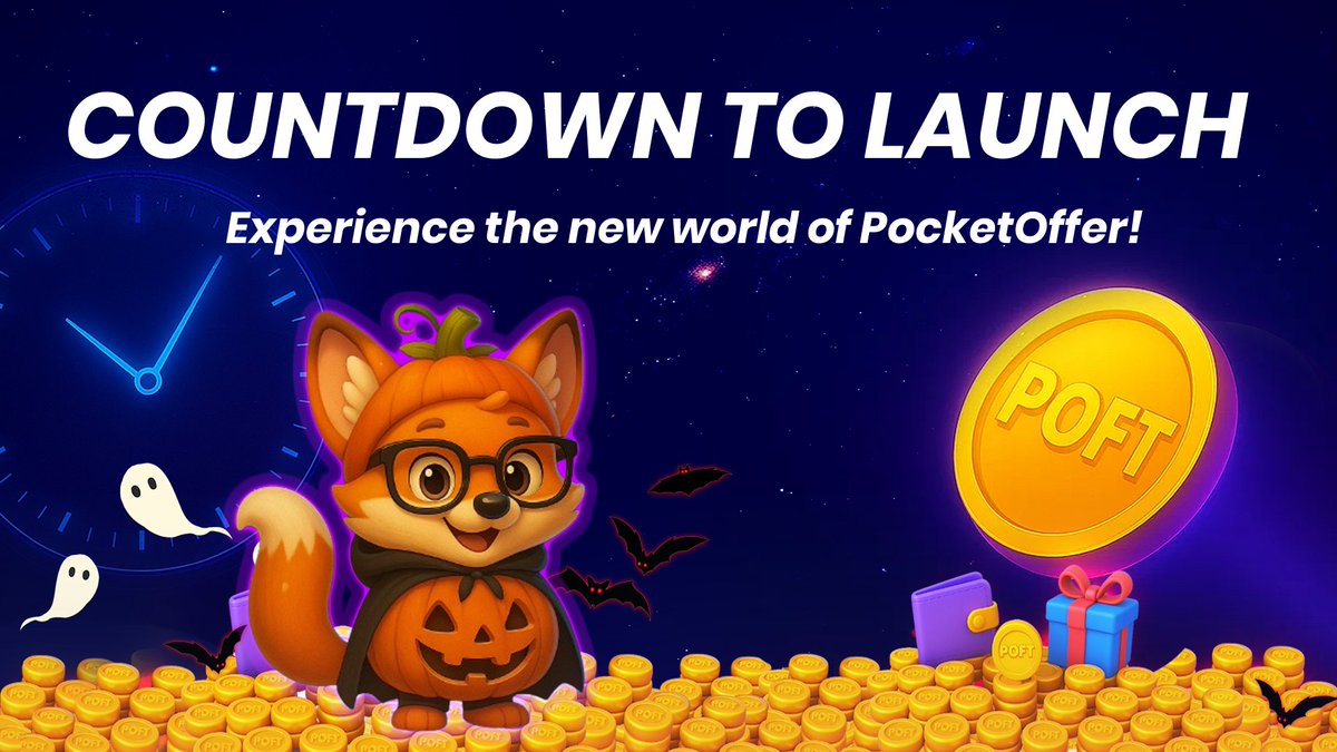 pocketofferearn's tweet photo. 👻 Countdown Launch: PocketOffer 🎃

🔥Something wickedly rewarding is coming!

🕸️The Countdown Launch: PocketOffer has officially begun! ⏳

PocketOffer is a blockchain-based CPA Ads Network where users play games, complete tasks, and earn POFT tokens — turning real actions into crypto treasures! 💰

🎃Real treats. Real POFT
💰Get your wallet ready — the reward storm is near.

Homepage: https://t.co/qZkHUUH1Uj
Gaming hub: https://t.co/enGtpLAt8Q
Discord: https://t.co/xO6mC4dUNQ
Support: https://t.co/8TA891FQHO
TG channel: https://t.co/mGPAAnDQWy
Bot: https://t.co/enGtpLAt8Q