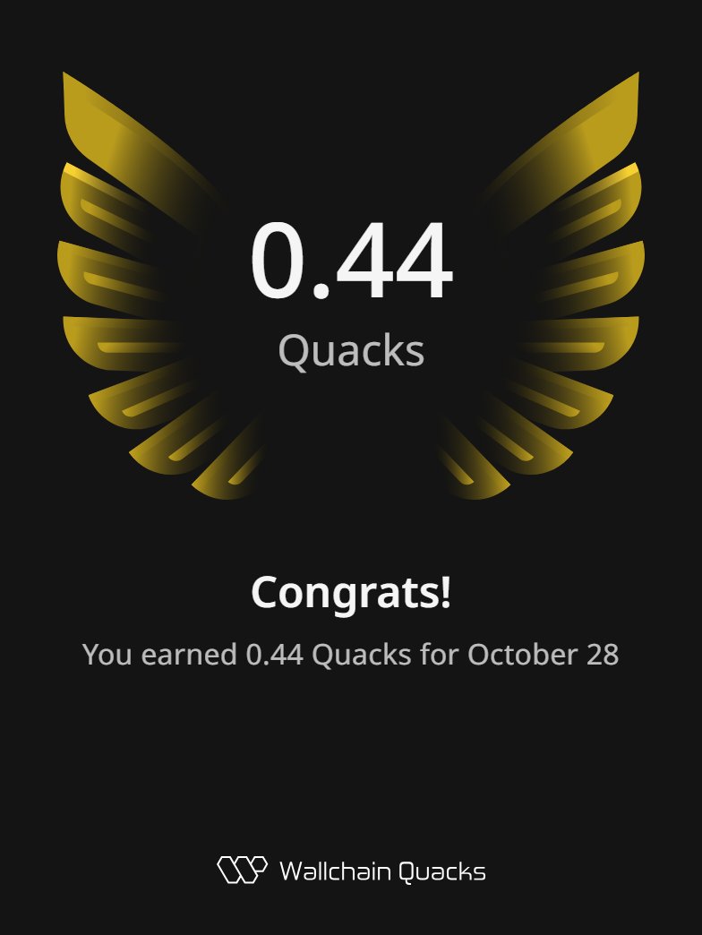Ehsank84's tweet image. Just earned 0.44 Quacks on @wallchain in one day 🦆

Turn insights into rewards and climb the leaderboard 🥇

Use my referral link – quacks.app/?ref=Ehsank84