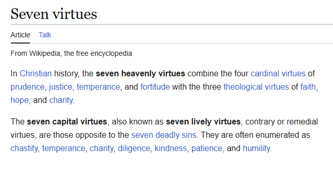 DojoLoachz's tweet photo. The seven heavenly virtues https://t.co/nj0ZYU5aUH