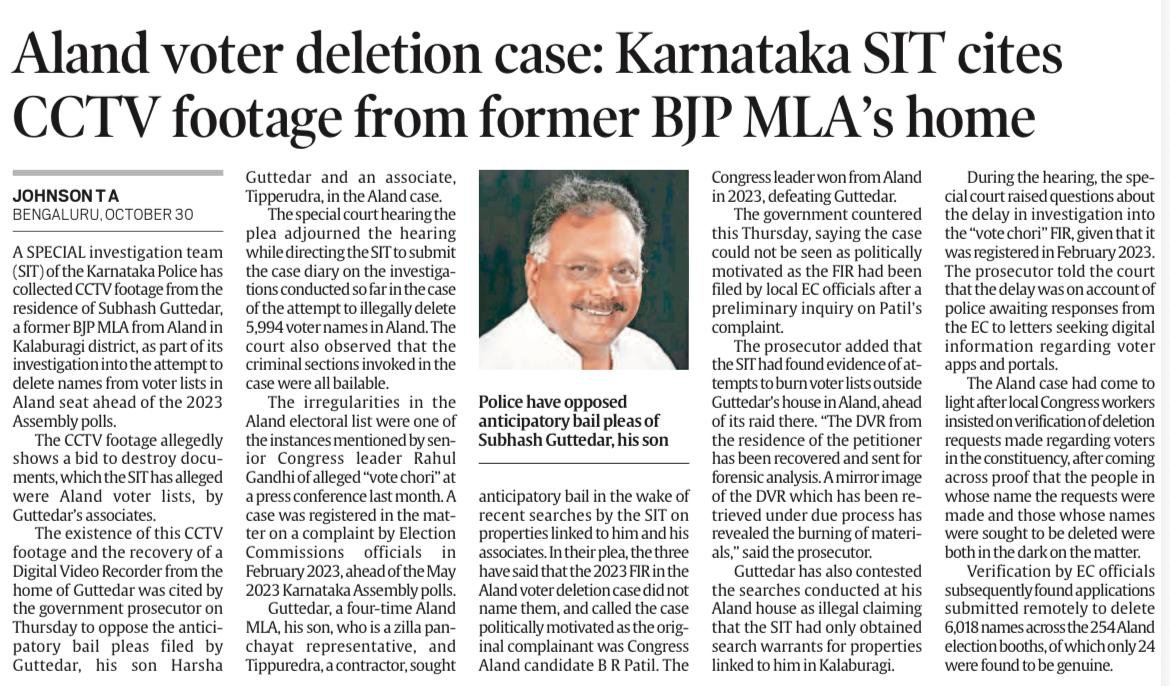 SushantSin's tweet image. Buried on the inside pages. Neither the ECI nor the courts seem interested in the case.