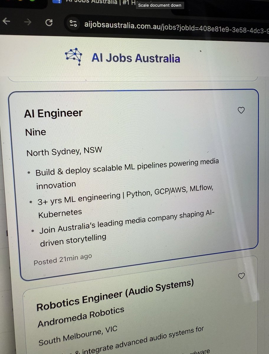 aijobsaustralia's tweet image. If you&apos;re an engineer who loves media, this one’s for you.

Nine is hiring an AI Engineer to help power some of Australia’s biggest media brands.

Work on generative AI, recommendation systems &amp;amp; forecasting models. 

Full details at: aijobsaustralia.com.au