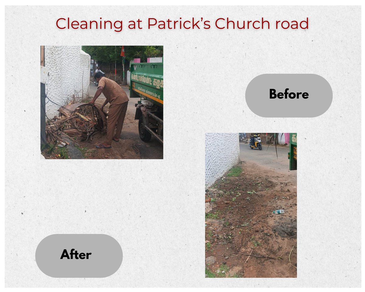 On 30-10-2025, A Cleanliness Drive at Patrick's Church road was done by Sanitation Staff in observance of SHS 2025.
<a href="/RakshaSampada/">DGDE</a>
<a href="/pddesc/">pddesc</a>

#SHS2025 #SwachhataHiSeva2025 #SwachhBharatt #swachhbharatmission #Swachhotsav