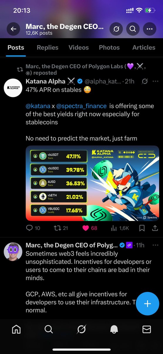 0xweekend59's tweet image. +1 niềm tin bullish @katana
CEO Poly @0xMarcB đang tích cực shill katana
Theo như tìm hiểu thì 15% sẽ dành cho airdrop và sẽ TGE vào quý 1 năm 2026 khả năng cao sẽ rơi vào tháng 1 hoặc 2
Kèo này nhàn chủ yếu là có tiền đi farm, APR thì mình thấy cũng khá cao…