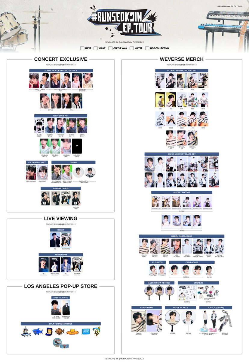 BTS JIN SEOKJIN ALBUM PC PHOTOCARD WL WISHLIST TEMPLATE