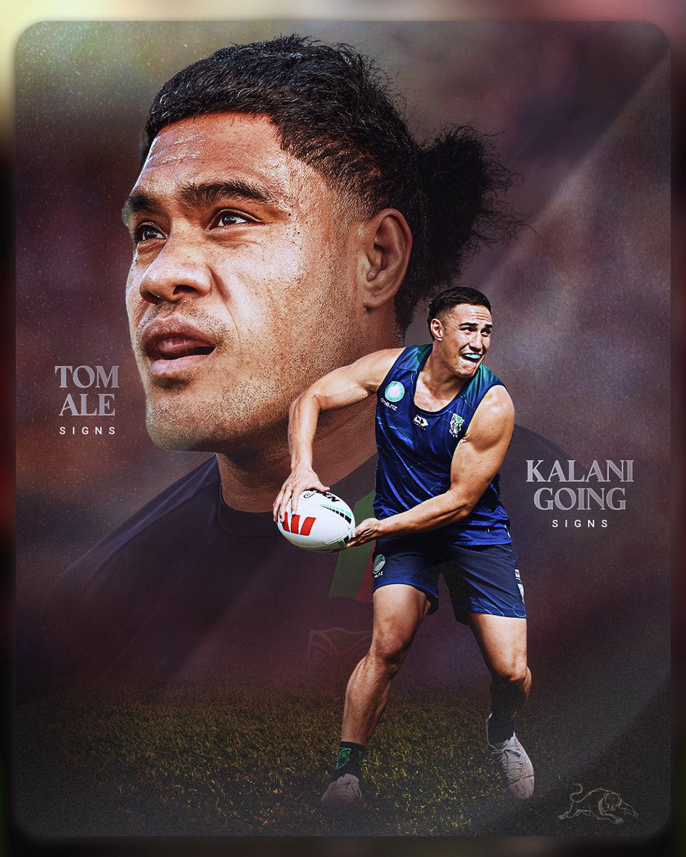 PeterVLang's tweet image. OFFICIAL : Penrith Panthers confirm signings of Tom Ale and Kalani Going from the NZ Warriors for season 2026. 
#pantherpride