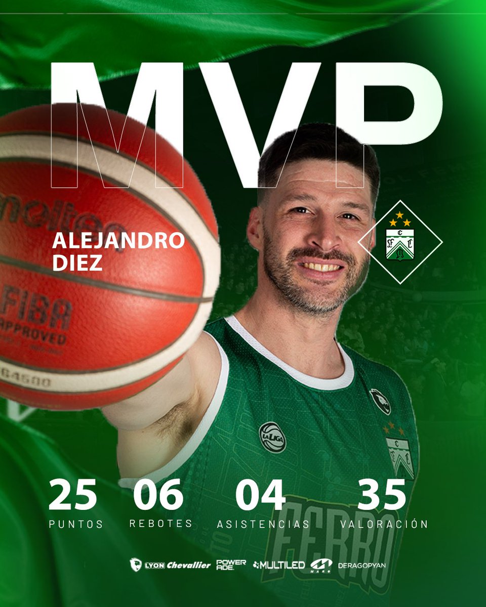 🤩 𝐒𝐈𝐄𝐌𝐏𝐑𝐄 𝐕𝐎𝐒, 𝐁𝐈𝐂𝐇𝐈𝐓𝐎

🔝 Alejandro Diez hizo de todo para el festejo Verdlaga ante Obras y firmó una planilla de 25 puntos, 6 rebotes y 4 asistencias

💪🏼 ¡A seguir así, bicho!