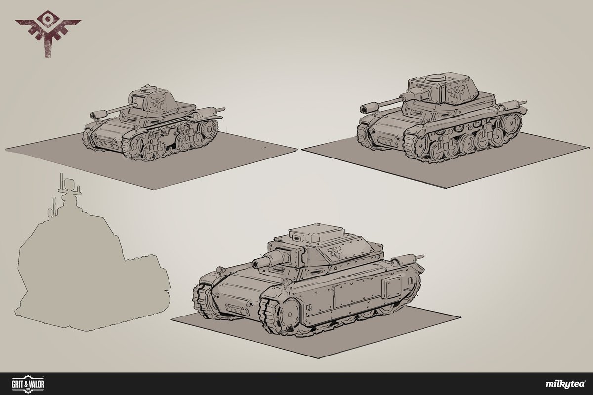 Check out these tank designs and references <a href="/milkyteastudios/">Milky Tea Studios</a> used to inspire their in-game designs!

#IndieGame #Mechs #Tanks #Tactics #GameArt