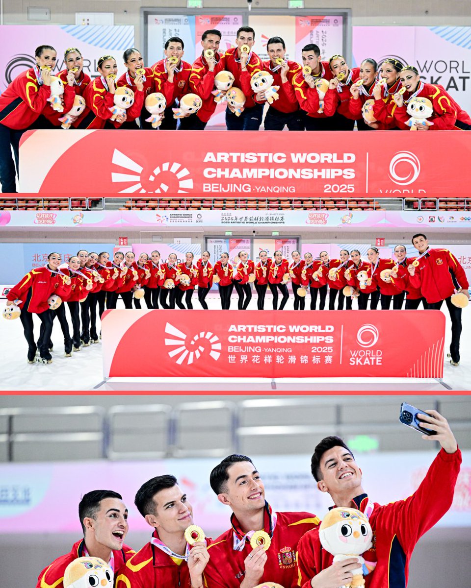 España ha logrado un total de ocho oros, seis platas y cuatro bronces en el Mundial de Pekín, firmando una de las mejores actuaciones para el patinaje artístico español en un Campeonato del Mundo 👏 ¡Qué orgullo de deportistas y técnicos! ✨

#PatinajeArtístico