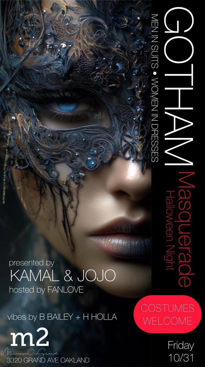 MASQUERADE PARTY AT M2 TONIGHT COSTUMES ARE WELCOME . HOSTED BY <a href="/ThaRealKamal/">Kamal</a>  &amp; Jo Jo KITCHEN WILL BE OPEN LATE