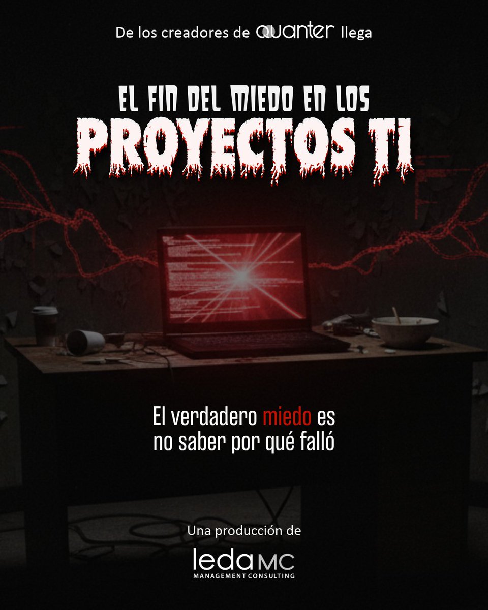 leda_MC's tweet image. El miedo mejor solo en las pelis y en Halloween 🎃⁣
⁣
Con LedaMC tus proyectos TI dejan de dar miedo:⁣
🩸 Presupuestos que sangran⁣
💀 Bugs que vuelven del más allá⁣
👻 KPIs espectrales⁣
⁣
Te ayudamos a pasar del miedo al control.⁣ Happy Halloween! 👻
⁣
#LedaMC