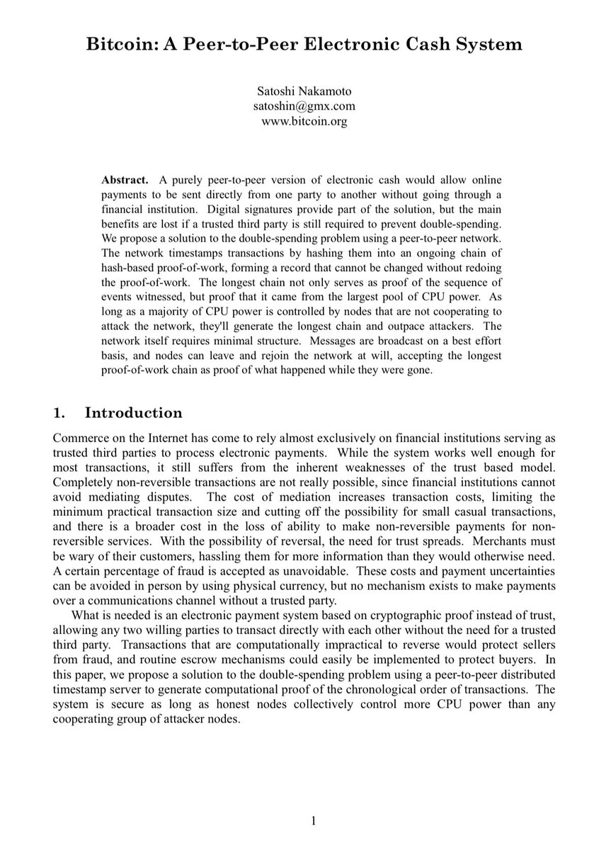 Crypto_Kalki's tweet image. 17 years ago today, Satoshi Nakamoto unleashed the Bitcoin white paper. Igniting a revolution that turned digital dreams into decentralized reality. 
No more trusting the suits; just code, consensus &amp;amp; crypto chaos.
 #BitcoinWhitepaper