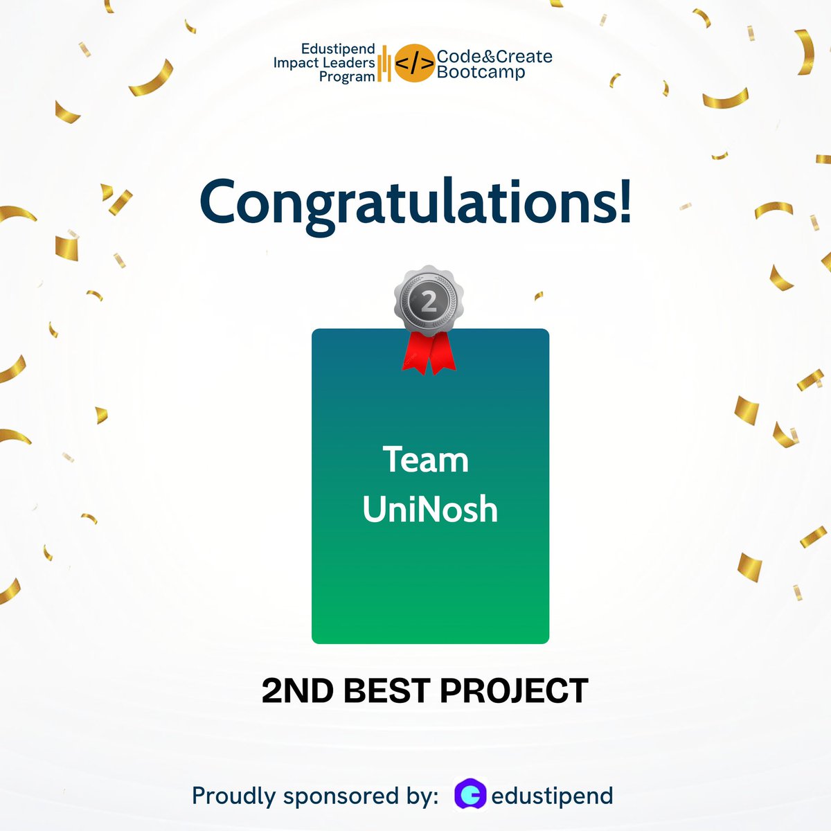 codecreatehq's tweet image. Drumroll please… 🥁
Meet the Top 3 Best Capstone Projects from #CodeAndCreateBootcamp! 🎓✨
🥇 Team Terranova
🥈 Team Uninosh
🥉 Team Teklen
You all nailed it…  innovation, teamwork and  creativity at its best! 💪🏽
Proudly sponsored by @edustipend 💜
#GraduationDay