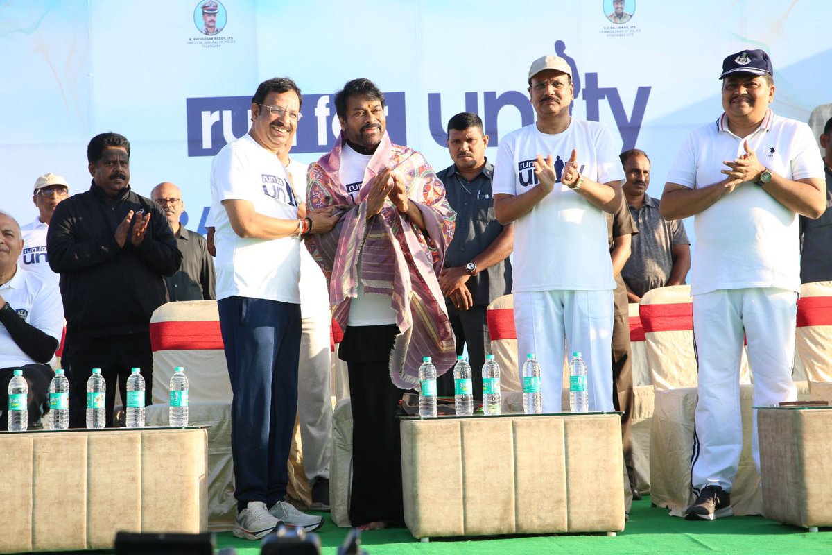 Megastar <a href="/KChiruTweets/">Chiranjeevi Konidela</a> garu participated in the “Run for Unity” event held at People’s Plaza, Necklace Road on the birth anniversary of the Iron Man of India, Sardar Vallabhbhai Patel 🇮🇳

He expressed his happiness in being part of this inspiring initiative and appreciated the