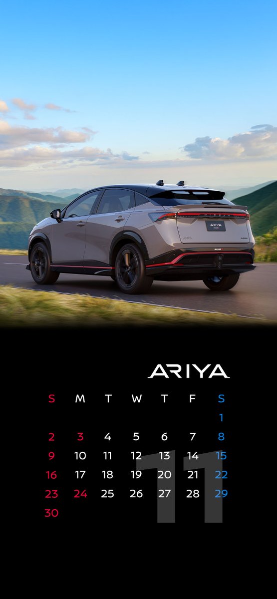 壁紙カレンダー】 11月は「 #フェアレディZ 」「 #日産アリア