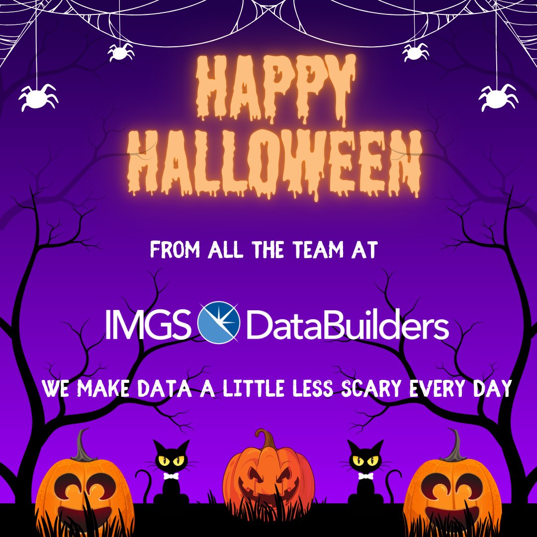 DataBuildersIE's tweet image. Happy Halloween! From all the team at IMGS and DataBuilders, making data a little less scary every day. #HappyHalloween #Halloween2025 #SpookySeason #DataDriven #DataAnalytics #IMGS #DataBuilders