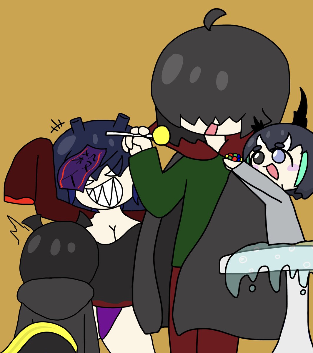 ハロウィンだー！！！！トリックオアトリート！！！！！！！！！！

 #イラスト #コリ山絵 #ハロウィン #オリキャラ