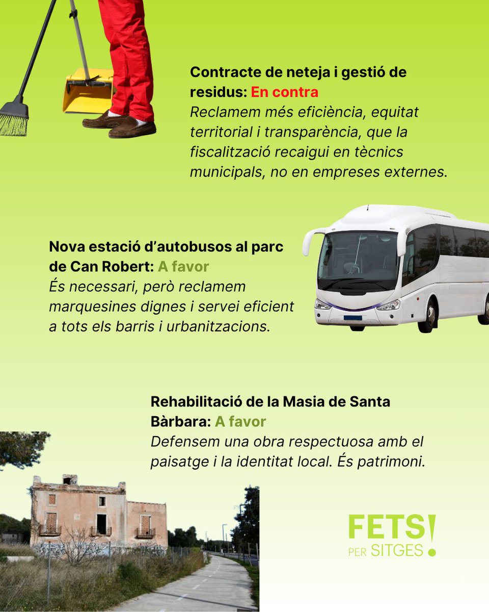 Des de <a href="/fetspersitges/">FetsperSitges</a> treballem amb rigor i diàleg. 

En el ple d’octubre les propostes són per fer de Sitges una vila més neta, més sostenible, més segura i amb més oportunitats.

<a href="/AjSitges/">Ajuntament de Sitges</a>