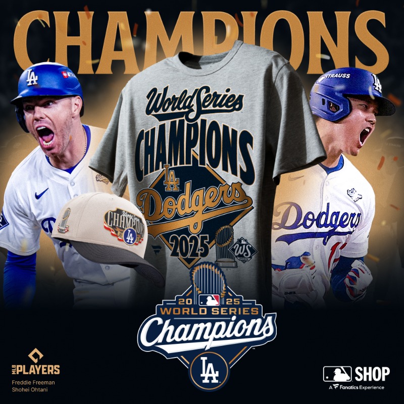 MLB公式 ドジャースワールドシリーズチャンピオンズTシャツMサイズ　未開封 MLB公式 ドジャースワールドシリーズチャンピオンズTシャツM