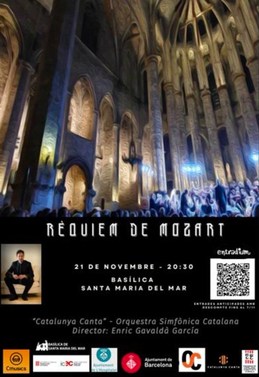 Réquiem de Mozart en Santa Maria del Mar el 21 de noviembre vamos.barcelona/requiem-de-moz…
