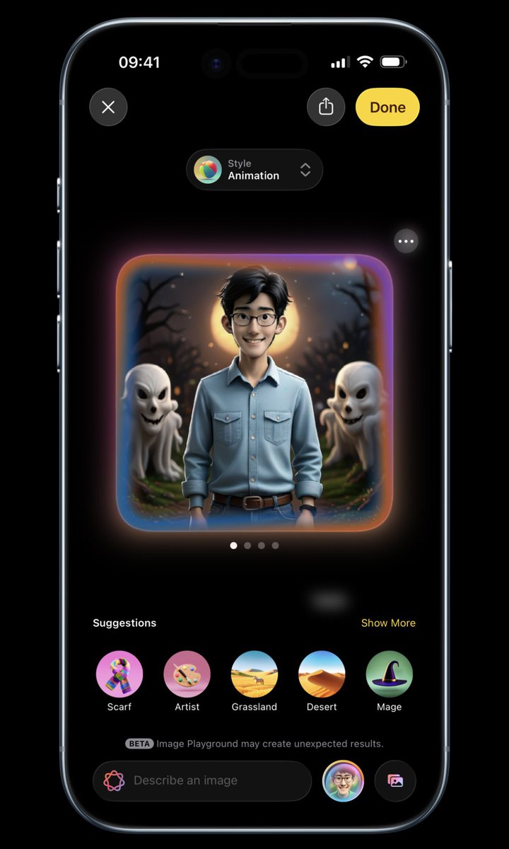 Toranosuke0819's tweet image. Apple IntelligenceのImage Playgroundでハロウィンにぴったりな画像を作ろう。

#AppleIntelligence