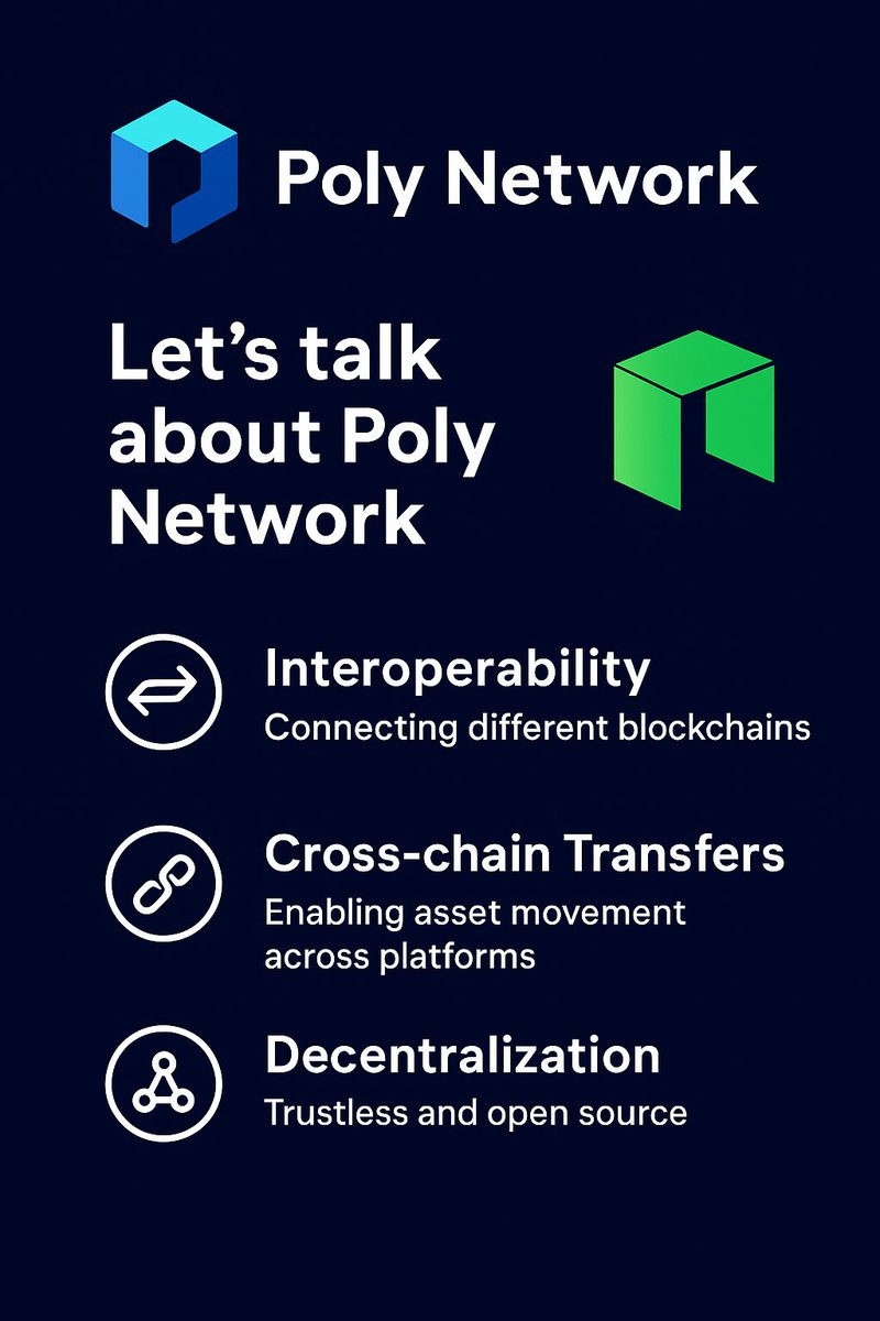cryptobyGP's tweet image. 🚀 Powering seamless interoperability 🌐
With Poly Network x @Neo_Blockchain, users can now:
🔗 Transfer assets across chains
🧠 Deploy multi-chain smart contracts
Build within the Neo Smart Economy
Secure. Scalable. Cross-chain ready.
#Neo #PolyNetwork #Web3 #Crypto $Gas $Neo