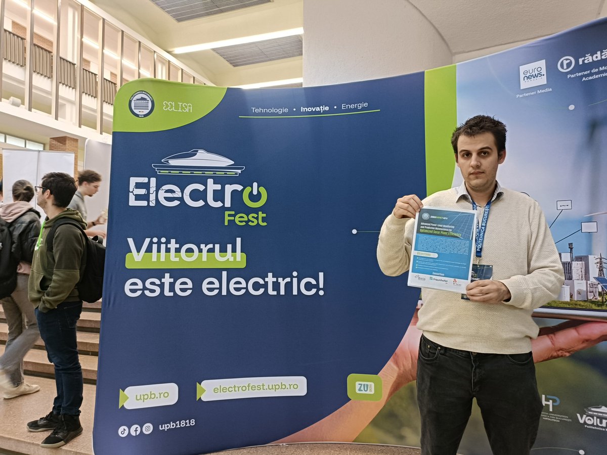 ZERODEFECT4PV's tweet image. The ZERODEFECT4PV Project was presented and disseminated during ELECTROFEST 2025, which took place on October 22–23, 2025, at the University Politehnica of Bucharest.