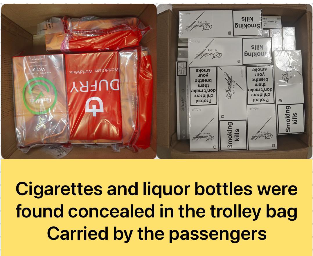 mumbaicus3's tweet photo. The officers at Airport Commissionerate, Mumbai Customs Zone-III, made a seizure of suspected NDPS (Hydroponic Weed) weighing 12.418 Kgs having an illicit market value of approx. Rs. 12.418 crores across 03 cases and recovered Apple iphone 17 pro max (40pcs), Laptops, cigarettes, liquor bottles valued at Rs. 56.55 Lakh in 01 case. 
 09 passengers were arrested.