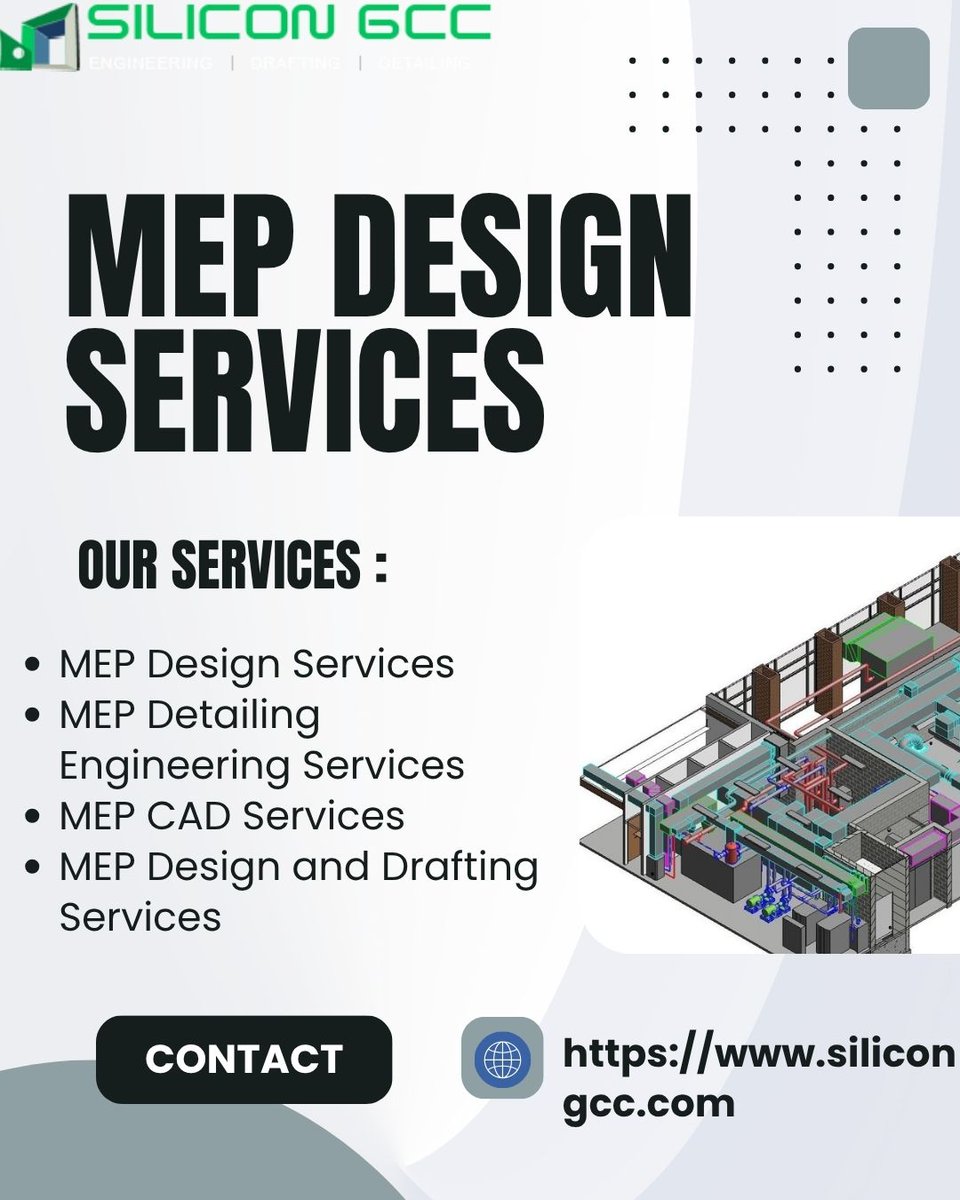 SilicongccUAE's tweet image. #MEPDesignServices by S E C D Technical Services LLC delivers precise, efficient, and reliable mechanical, electrical, and plumbing solutions,s ensuring accuracy, coordination, and superior project performance. #MEP #Engineering #Iran #Design 

Visit us:silicongcc.com/cad-services-d…
