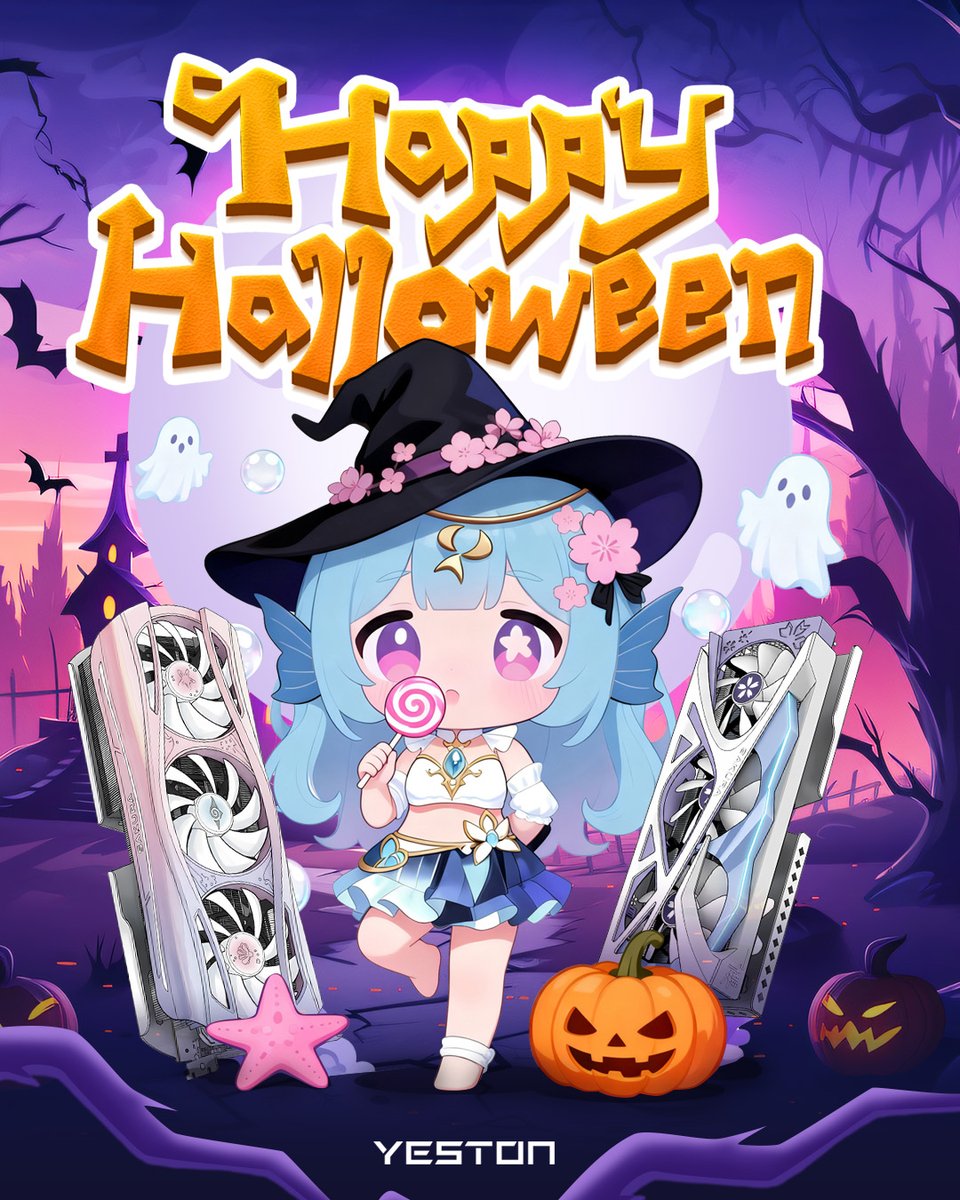 YestonOfficial's tweet image. 👻Trick or treat! Sakura or Atlantis! 
Happy Halloween everybody!!
.
#yeston #graphicscard #hardware #pcgaming #gaming #pcbuild #sakura #sakuraatlantis #halloween #halloween2025 #happyhalloween
