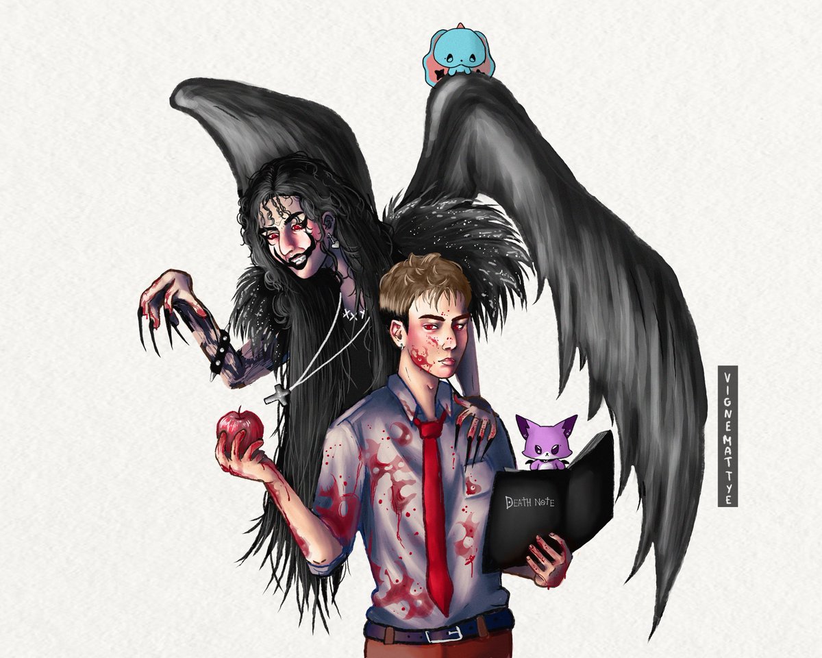 vignemattye's tweet photo. “I'm not only Kira, but I'm also God of the new world!”
#Heroween_Collab2025 #odehan #deathnote 
thank you for the collab :D https://t.co/xltmlR688v