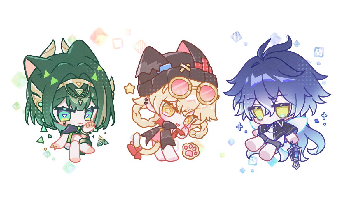 #GenshinImpact #Nefer #Jahoda #Flins 
 💚💛💙