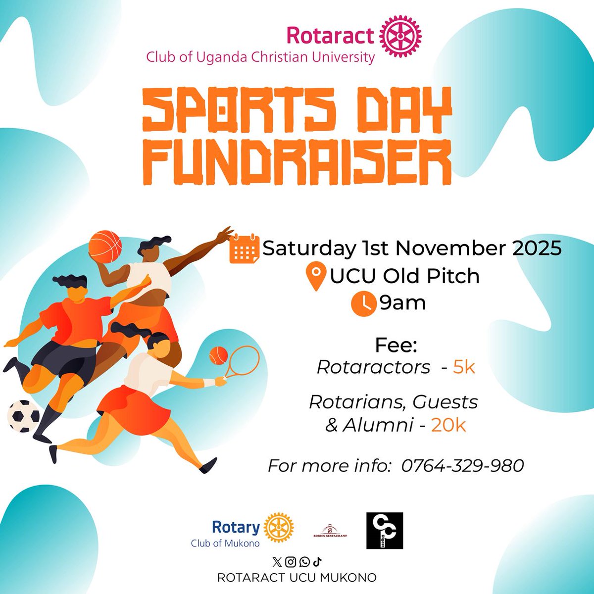 UCURotaract13's tweet image. Remember the kindergarten games where you ran 100m just to impress your class crush? 👀😆 Well… maybe this is your second chance! 💪🏽

Grab your crew, tighten those laces &amp;amp; join us tomorrow for a fun-filled Sports day as we fundraise for a good cause. 🥳
#TheeCanons