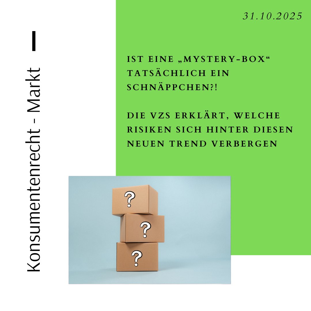 📢 Ist eine 📦 „Mystery-Box“ tatsächlich ein Schnäppchen❓
Die #VZS erklärt, welche 🔍 #Risiken sich hinter diesen neuen #Trend verbergen❗️
🔗 consumer.bz.it/de/ist-eine-my…
#handel #MysteryBox #Rechte #infos #Markt
