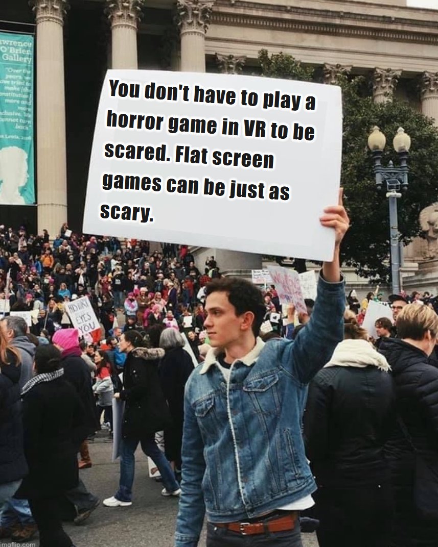 The console wars have returned... but now it's VR vs flatscreen games. Why can't people just game and have fun the way they want?
MADiSON flat screen freaked me out so bad it gave me anxiety... seriously lol.