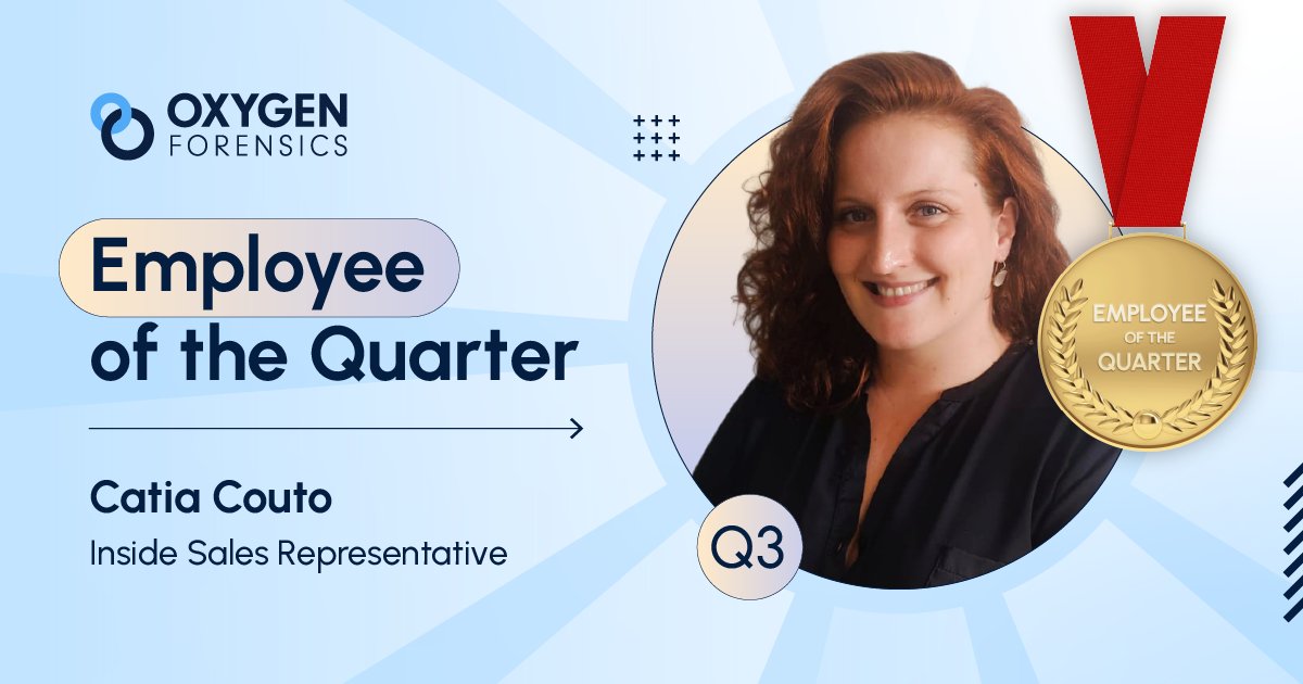 oxygenforensic's tweet image. 🌟 Employee Spotlight – Q3 2025: Catia Couto🌟

Congrats to Catia, our top renewal performer this quarter and one of our highest revenue generators! Her consistency, reliability &amp;amp; drive keep our global customer relationships strong. 👏 

#Teamwork #EmployeeRecognition #DFIR