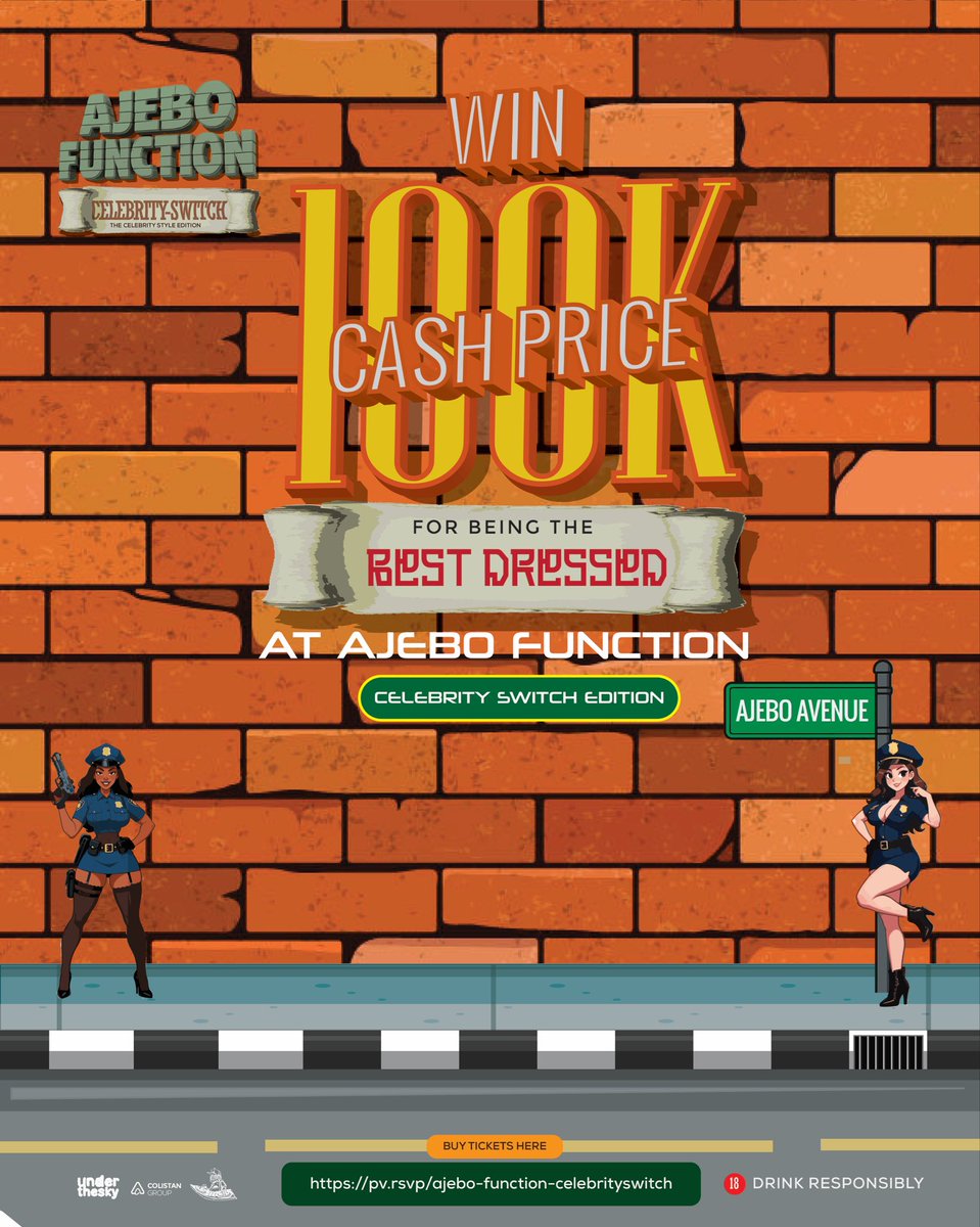 colistangroup's tweet photo. Best dressed walks away with ₦100,000 cash!
Pull up like your favorite celebrity and own that spotlight.
#ajebofunction https://t.co/yc4eT7pIMj