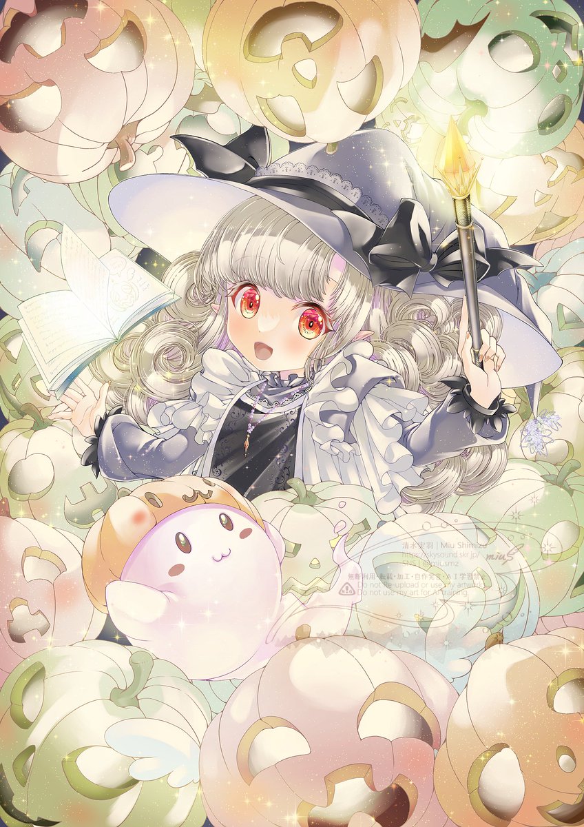miusmz's tweet photo. 「かぼちゃを出す魔法！」
🎃ハッピーハロウィン👻
#ハロウィンイラスト2025 
#Halloween https://t.co/sXCUomzO3R