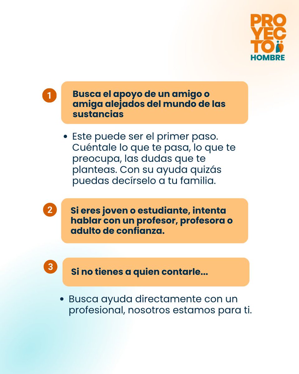 👉La información y la ayuda adecuada marcan la diferencia.

Si tú o alguien cercano necesita orientación, estamos aquí para escucharte y acompañarte.

📩 Contáctanos: proyectohombrealmeria.es

#ProyectoHombre #Prevención #SaludMental #Acompañamiento