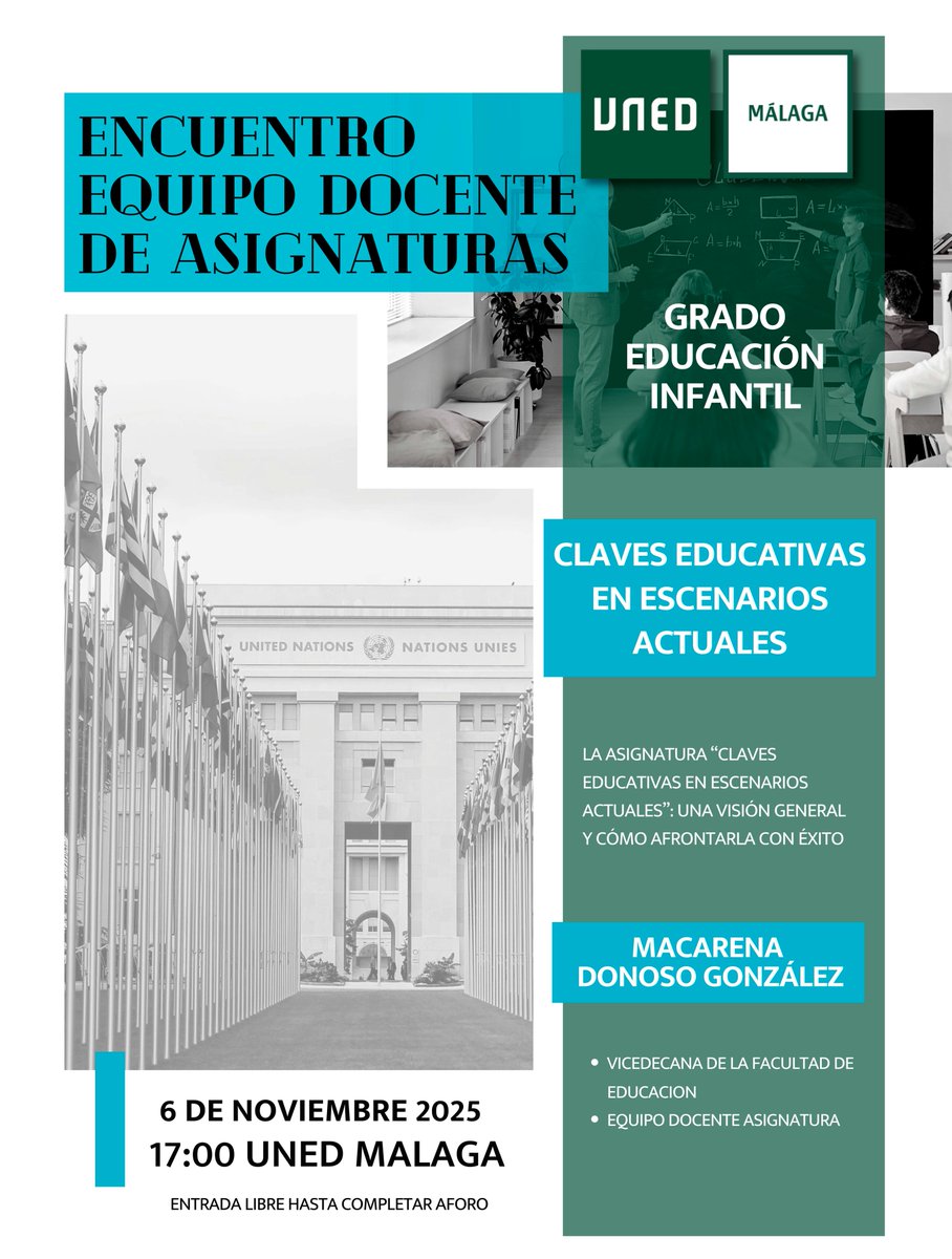 Jornada Convivencia. Claves Educativas en Escenarios Actuales. Toda la información en el siguiente enlace-> unedmalaga.es/noticias/notic…

#UNED #SomosUNED #Unedianos #Málaga