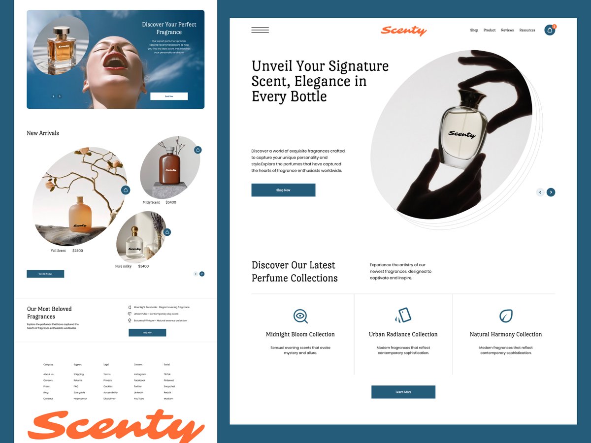 jabelahmedbappy's tweet image. Perfume ecommerce / web design / landing page / UI/UX Design