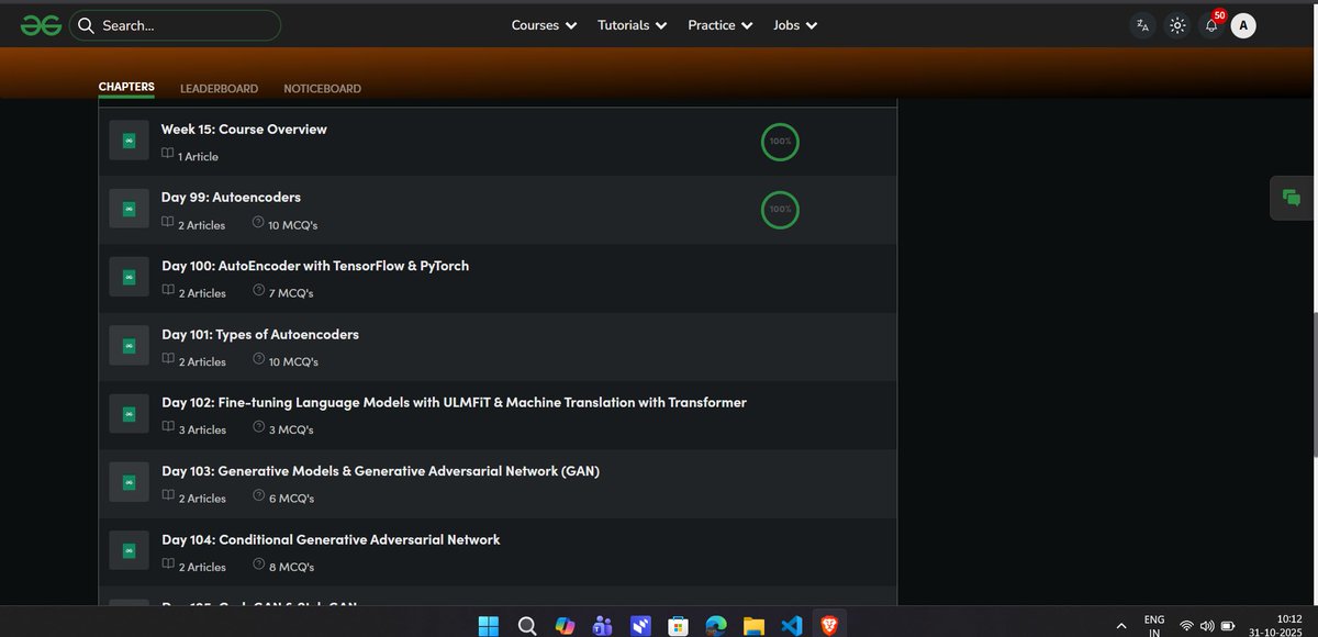 Ankit_Kumar1304's tweet image. 🔥 Day 99: Skill ignition in full swing.   Kicked off my learning sprint with GeeksforGeeks bringing ML to ambition 💥
📘Course
geeksforgeeks.org/batch/ds-16?ta… 
 
 @geeksforgeeks   #skillupwithgfg #nationskillup #CodeWithPurpose #TechForChange