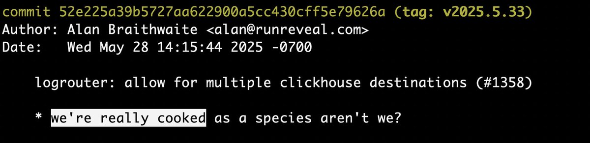 ejcx_'s tweet image. Reading commit messages late at night when I suddenly came across... @Caust1c