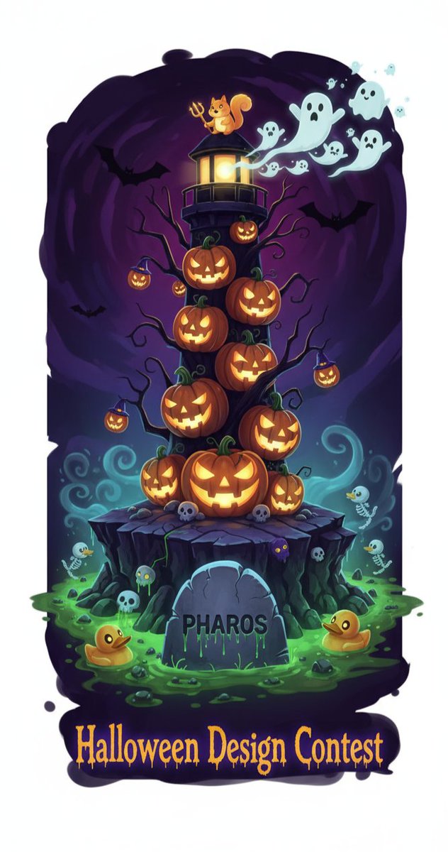 DevrajS57497325's tweet photo. Entering the #PharosHalloween Design Contest with my spooky+funny artwork!
Had fun blending Pharos magic and Halloween chills.
Hey @pharos_network — hope it wins!
#ContestEntry 👻🎃 https://t.co/RaMSZ3cj0N