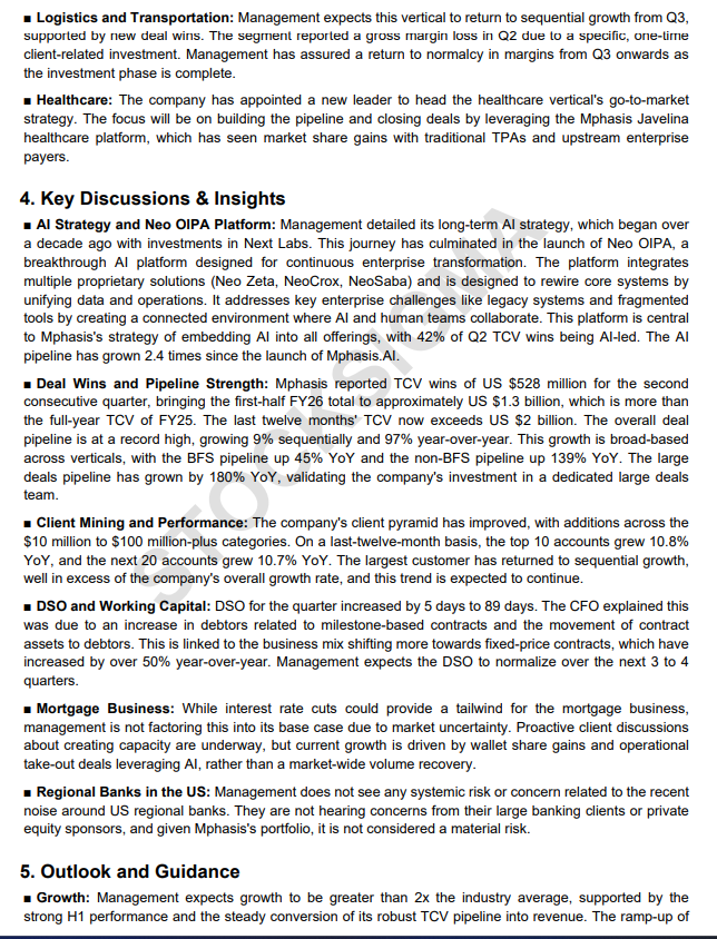 myAlerts_in's tweet image. #MPHASIS #MPHASISQ2 Mphasis Ltd Q2FY26 Earnings Concall Summary